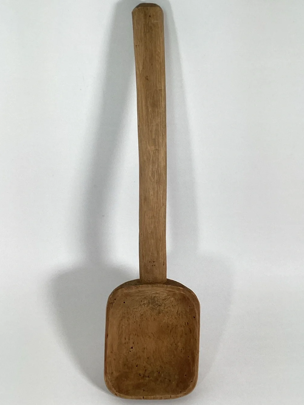 Antique Primitive Large 15 in. Wooden Spoon With Hook Hand Carved Unique